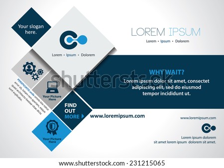 Vector brochure, flyer, magazine cover & poster template. Royalty-Free Stock Photo #231215065