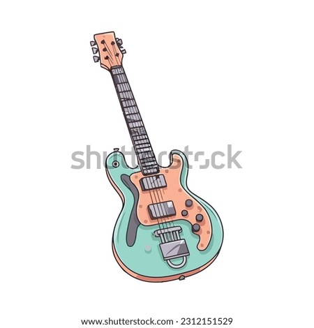 Rock electric guitar on abstract backdrop icon isolated