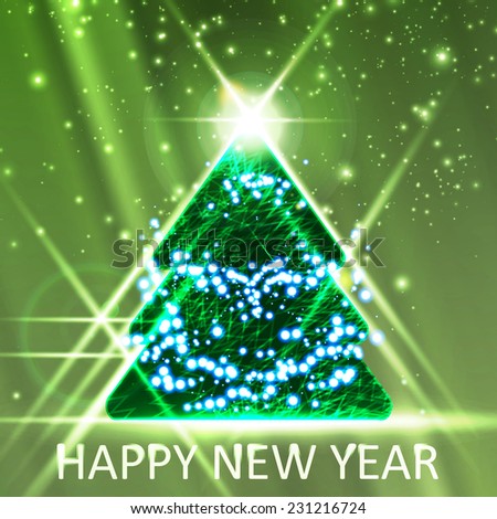 Abstract Christmas tree, colorful lights elements, vector illustration eps10.