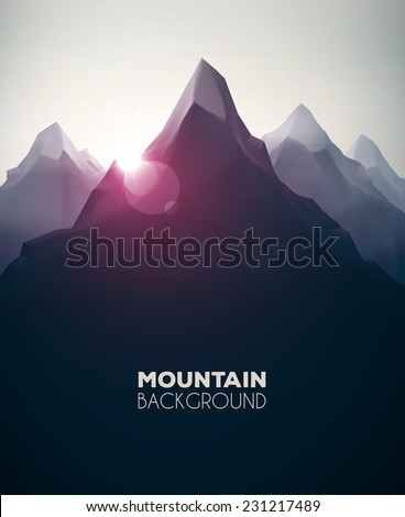 Mountain landscape, nature background, eps 10 Royalty-Free Stock Photo #231217489