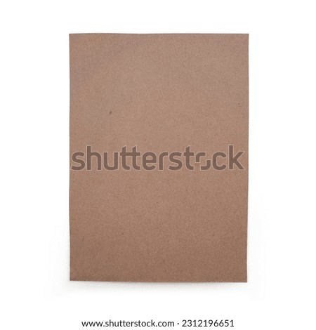 Top up view A6 blank paper isolated on white background.