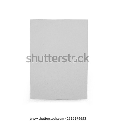 Top up view A6 blank paper isolated on white background.