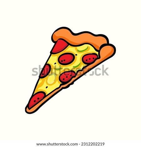 slice of pizza vector illustration in cartoon style. fast food concept isolated vector. flat pizza illustration