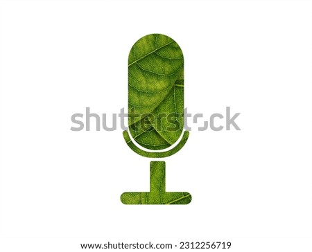 Mic shape of green leaves on white background ecology concept