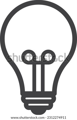 Creative light bulb vector icon for business idea. Black electric lamp with filament.  Royalty-Free Stock Photo #2312274911