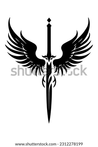 Unique and striking logo design featuring a hand drawn dagger sword, representing courage, bravery, and the warrior spirit Royalty-Free Stock Photo #2312278199