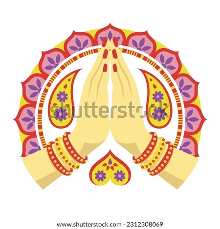 Welcome Hand Swagat Symbol,
Indian Traditional creative clip art women's hand's welcome vector illustration. vector art for the design welcome banner poster.