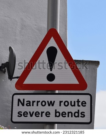 Traffic Sign UK - Narrow Route Severe Bends