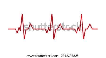 Heart cardiogram line. Vector illustration isolated on white background. Royalty-Free Stock Photo #2312331825