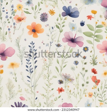 Floral ornamental seamless pattern. Abstract flower bouquet background. Spring garden flourish decor