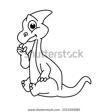 Funny dinosaurs cartoon characters vector illustration. For kids coloring book.