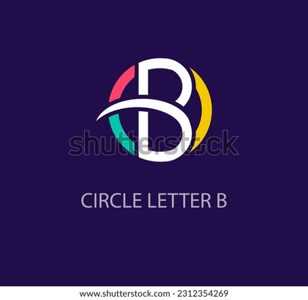 Round logo design from creative letter B. Unique colorful corporate company logo. Company initials corporate vector.