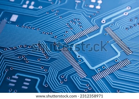 printed circuit. layout of tracks. Royalty-Free Stock Photo #2312358971