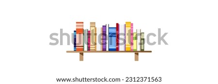 A shelf with many different books to read.