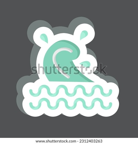 Sticker Wave. related to Hawaii symbol. simple design editable. vector
