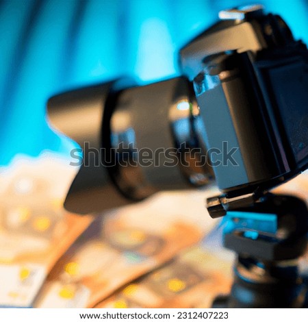 Camera Next To Money  Influencer Money Making