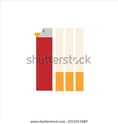 cigarettes and matches Colored icon vector illustration on White Background