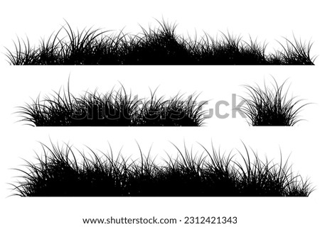 meadow grass silhouette isolated on white background