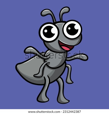 Cute Ant Mascot Cartoon Character Design