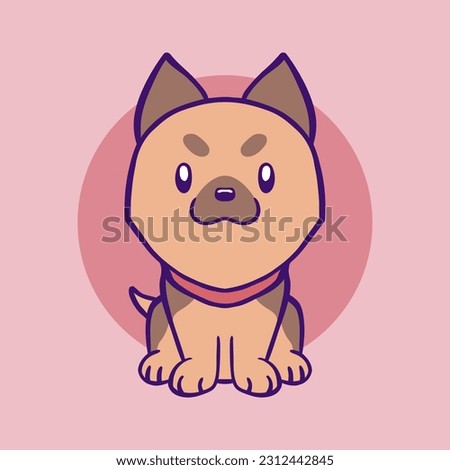 Cute Dog For Colored Background Isolated Logo