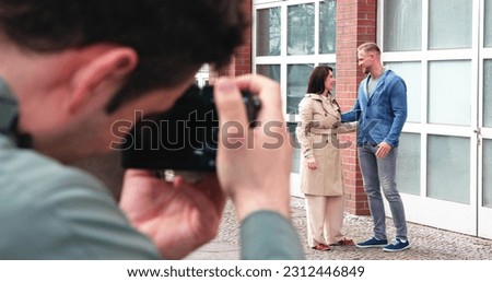 Private Detective Spying On Cheating Woman Wife Royalty-Free Stock Photo #2312446849