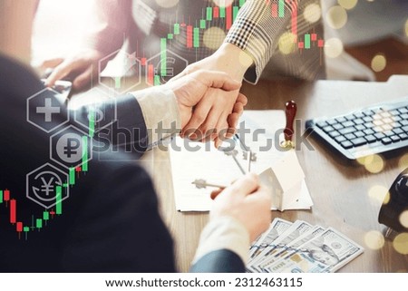 Businessman and woman shake hands as hello in office closeup. Friend welcome, introduction, greet or thanks gesture, product advertisement, partnership approval, arm, strike a bargain on deal concept