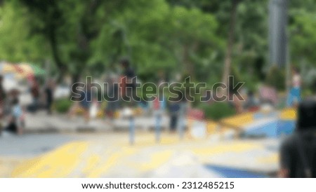 Blur of Bungkul Park Playground. Best for Background Design. Surabaya, East Java, Indonesia. January 01, 2023