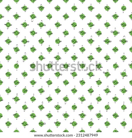 Seamless pattern with hand drawing curly lines on polka dot