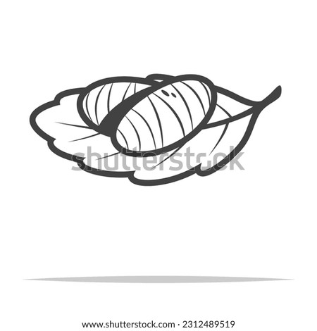 Silkworm cocoon outline icon transparent vector isolated