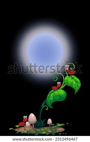 A beautiful view of night nature with mosquito, photo illustration. 