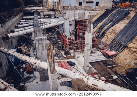 Photo of the undeground parking industrial construction site