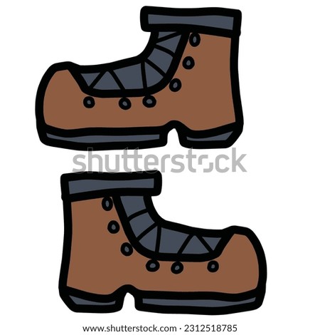 Clip art of simple trekking shoes