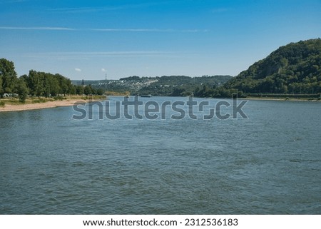 view on the rhine river and city kobelnz in germany