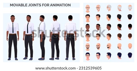 Business Man Character Creation Pack with man wearing Formal Shirt and Pants, Various ethnicities and Races Royalty-Free Stock Photo #2312539605