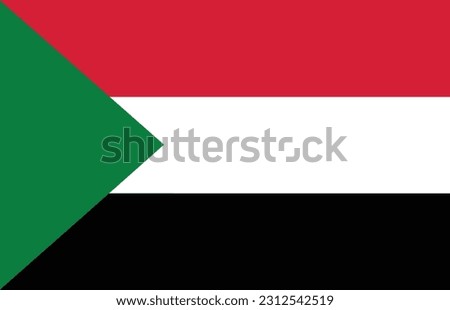 Sudan Flag. Flag of Sudan in design shape 