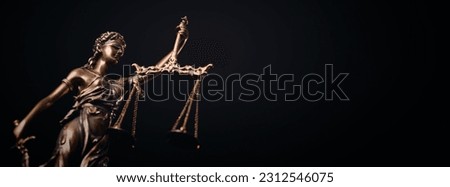 Themis statue, symbol of law and justice, image with copy space Royalty-Free Stock Photo #2312546075