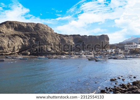 Nice view of the Gulf of Aden in Yemen, at sunset Royalty-Free Stock Photo #2312554133
