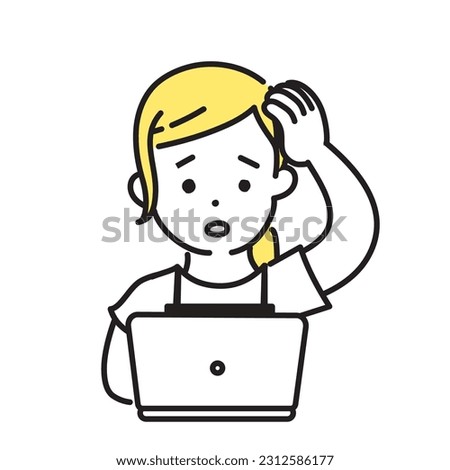 Illustration Series of Cute Person _ Female clerk _ worry