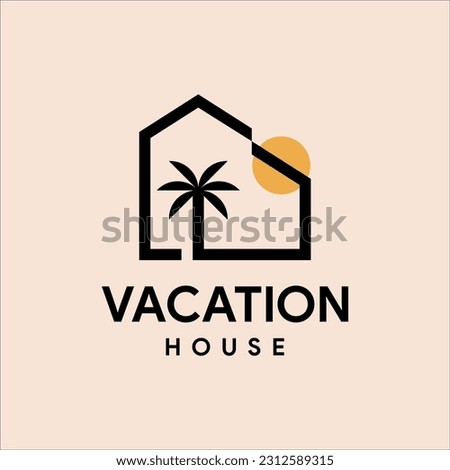 Vacation House logo. Palm House Homestay vector