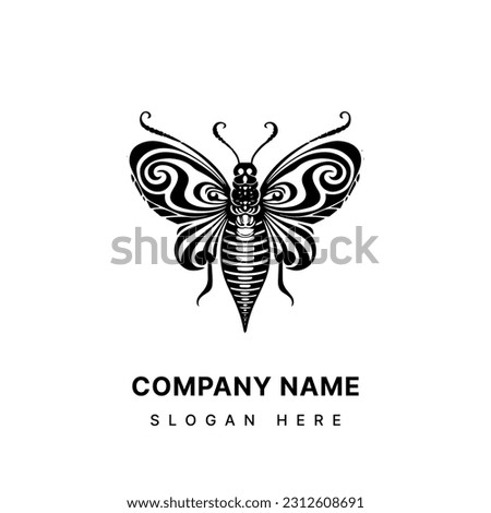 Hand drawn insect tribal tattoo illustration with intricate details and bold lines. Perfect for those who embrace the beauty of nature and symbolism.