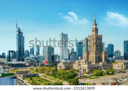 Palace of Culture and Science in Warsaw Royalty-Free Stock Photo #2312613899