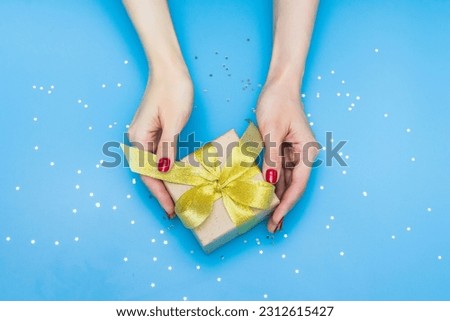 Beautiful gift box with ribbon
