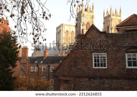 Iconic Gothic cathedral in York, England, boasting magnificent architecture, intricate stained glass windows, and a rich history dating back centuries.