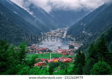 Uzungol in Trabzon in the morning. Uzungol is one of the most important touristic places in Turkey. Royalty-Free Stock Photo #2312628979
