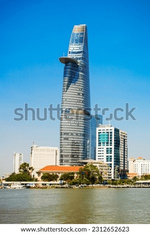 Ho Chi Minh city skyline aerial panoramic view. Ho Chi Minh is the largest city in Vietnam. Royalty-Free Stock Photo #2312652623