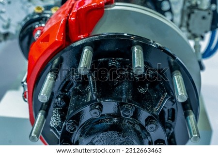 close up view of modern car engine with details.