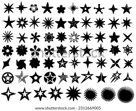 Set collections Grunge Stars icon vector illustration