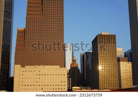 Houston Skyline Daytime Blue Skys