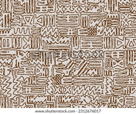 Tribal vector ornament. Seamless African pattern. Ethnic carpet style. Geometric mosaic on the tile Ancient interior.Modern rug. Geo print textile Cloth.Vector fabric Abstract digital printing linen Royalty-Free Stock Photo #2312676017