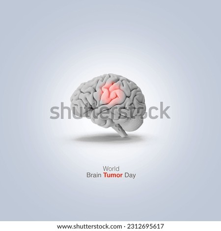 3d brain re[resent World Brain Tumor Day. 3d illustration.
